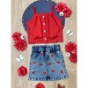 Sweet Strawberry Top and Denim Skirt Set Mia Belle Girls - 2 of 4