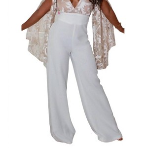 Women's LACE CAPE WIDE LEG JUMPSUIT - Rubber Ducky - 1 of 2