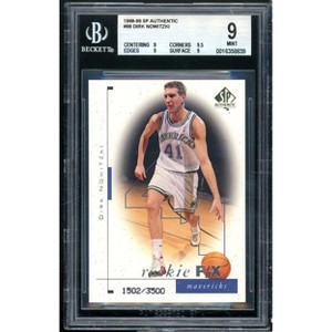 Dirk Nowitzki Rookie Card 1998-99 SP Authentic #99 BGS 9 (9 9.5 9 9) - 1 of 2