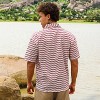 Campus Sutra Men Men's Terracotta Brown & Powder White Chevron-Striped Oversized Shirt - 4 of 4