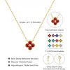 Non Tarnish 14K Gold Plated Four Leaf Clover Necklace Trendy CZ Emerald Pendant Necklace Jewelry - 4 of 4