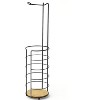 Home Mart Goods Matte Black Bamboo Toilet Paper Storage Stand Holder - 25" Tall - 2 of 2