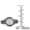 EVERLY JEWELRY | Sterling Silver 1/10 CT TW Black Diamond and Opal Curvy Cocktail Ring - 3 of 4