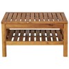 vidaXL Coffee Table 25.6"x25.6"x13.8" Solid Acacia Wood - 4 of 4