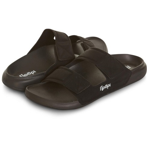 Floopi Men s Noah Adjustable Slide Sandal Black Flip Flops