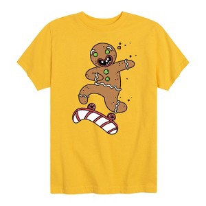Boys' - Instant Message - Gingerbread Skater Christmas Short Sleeve Graphic T-Shirt - 1 of 4