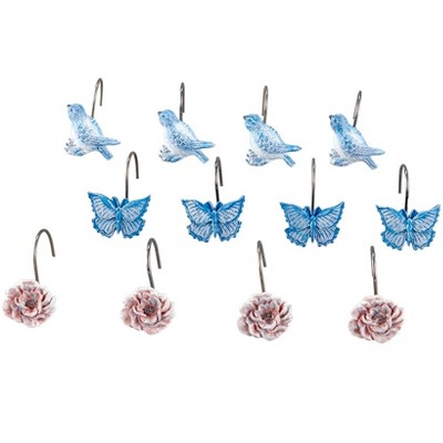 The Lakeside Collection Chinoiserie Bathroom Collection - Set of 12 Shower Hooks