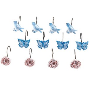 The Lakeside Collection Chinoiserie Bathroom Collection - Set of 12 Shower Hooks - 1 of 3