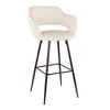 Fixed Faux Leather Contemporary Bar Stool with Low Back and Metal Legs for Home Bar or Kitchen (Set of 2) - 2 of 4