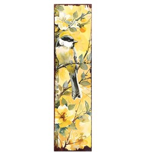 HomeRoots 36" Yellow Chickadee Solid Wood Porch Sign - 1 of 4