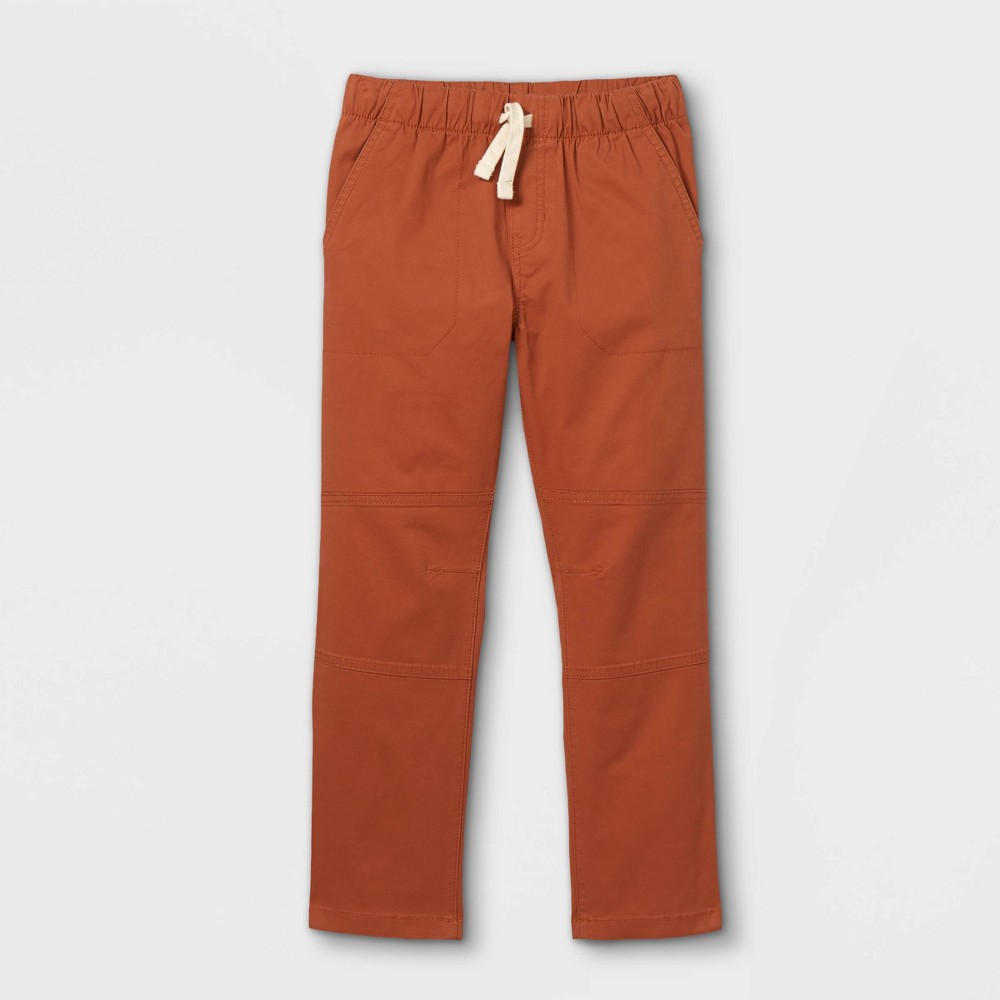 Boys' Stretch Straight Fit Woven Pull-On Pants - Cat & Jack Orange 8