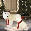 Northlight LED Lighted Chenille Polar Bears Outdoor Christmas Decorations - Warm White - Set of 2 - 2 of 4