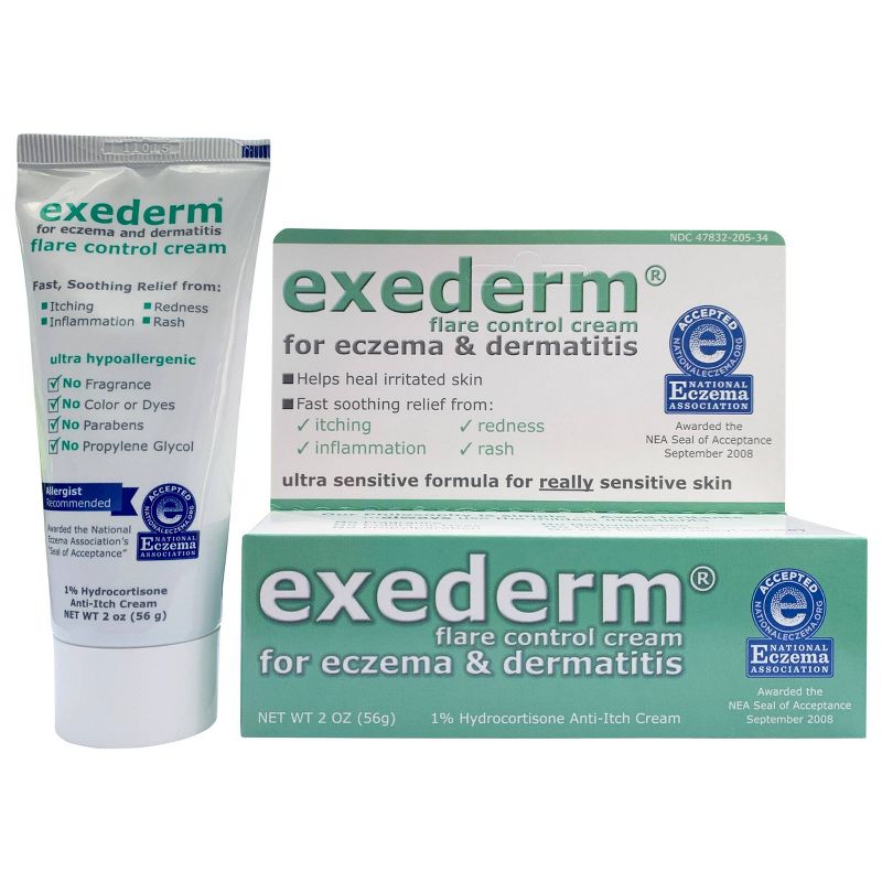 Exederm Flare Control 1% Hydrocortisone Fragrance free Anti Itch Cream 2oz, 3 of 4