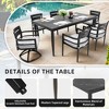 UNISOAR Modern 7PC Outdoor Patio Aluminum Dining Set, 35.5"x71" Rectangular Table with Black Marble-Look Sintered Stone Top - 4 of 4