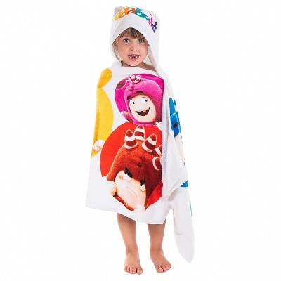Oddbods Hooded Beach, Bath and Pool Towel - Cotton Hooded Towel for Kids, Toddlers, Babies, Boys and Girls - Plush Bathroom and Swimming Towel With Hood