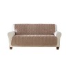 SureFit 68"x75" Alex Quilted Fur Furniture Protector Tan: Pet-Friendly Couch Cover, Machine Washable - 3 of 4