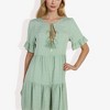 Anna-Kaci Women's Ruffle Sleeve Tiered Dress With Button And Tassel Detail for Casual Looks - 4 of 4