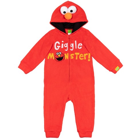 Sesame Street Elmo Cookie Monster Baby Zip Up Cosplay Costume Coverall To Toddler :