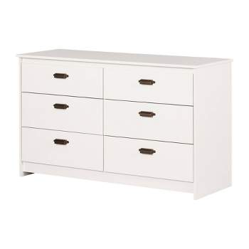 6 Drawer Hulric Double Dresser Pure White - South Shore