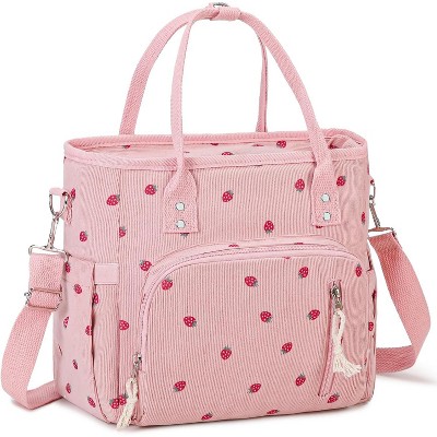 Lunch Bag for Women Men - Corduroy Lunch Tote Bag Reusable Insulated Lunch Box Portable Large Bags for Work Picnic or Travel