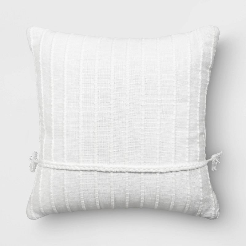 20&#34;x20&#34; Textural Solid Square Indoor Outdoor Throw Pillow White - Threshold&#8482; designed with Studio McGee, 1 of 6