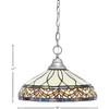 Toltec Lighting Any 1 - Light Pendant in  Brushed Nickel with 16" Royal Merlot Art Glass Shade - 2 of 2