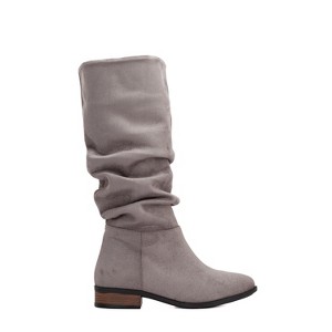 Maribel - Gray Suede Slouchy Boots | Prologue Shoes - 1 of 3