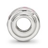 Black Bow Jewelry Sterling Silver and Baguette Pink Cubic Zirconia Bead Charm, 12mm - 2 of 4