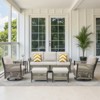 Buenhomino 6-Piece Patio Set – Sofa, 2 Swivel Chairs, 2 Ottomans & Side Table in UV-Resistant PE Wicker & Powder-Coated Steel - 2 of 4