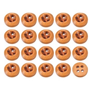 Unique Bargains Wooded Sewing DIY Craft Clothing Sewing Round Buttons 50 Pcs - 1 of 4
