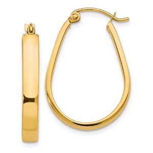Black Bow Jewelry 3.5mm U Shape Hoop Earrings in 10k Yellow Gold, 26mm (1 Inch) - 1 of 4