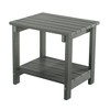 CAVINAS 18" 2-Tier HIPS Patio End Table,Outdoor Rectangular Side Table for Porch,Courtyard,Poolside&Garden,Rustic Outdoor Furniture,Gray - 2 of 3