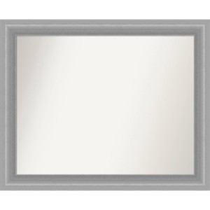 33" x 27" Non-Beveled Peak Polished Nickel Narrow Wall Mirror - Amanti Art: Modern Rectangle, Includes Mount Hardware - 1 of 4