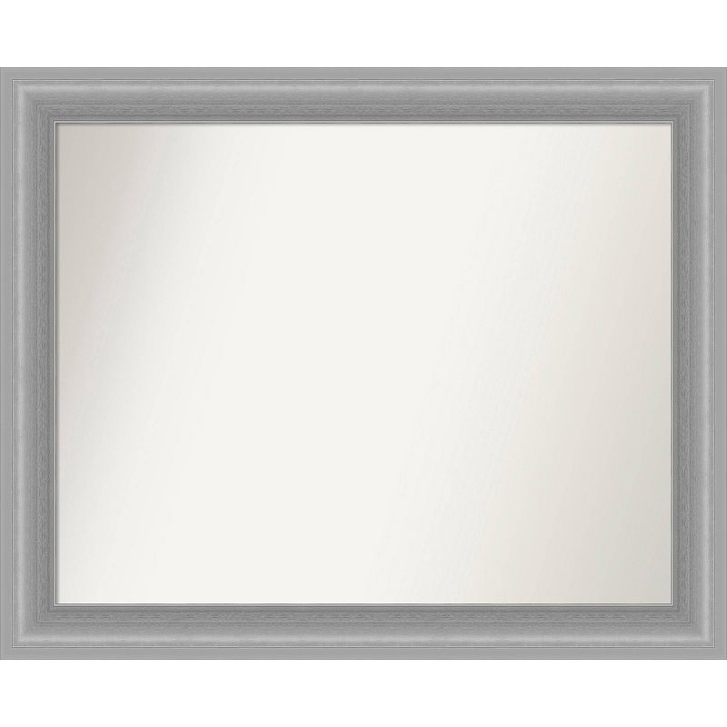 33&#34; x 27&#34; Non-Beveled Peak Polished Nickel Narrow Wall Mirror - Amanti Art, 1 of 10