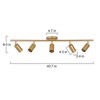 LLHZSY Modern 5-Head GU10 Ceiling Track Light Fixture Gold Linear Bullet Spot Light - 43 7/10" - 3 of 4
