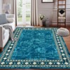 Washable Living Room Bedroom Bordered Geometric Area Rugs Indoor Contemporary Floor Carpet for Home Office - 3 of 4