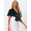 INSPIRE CHIC Women's Retro Winter Bridal Wedding Cropped Faux Fur Shawls - 2 of 4