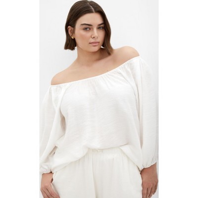 Women's Plus Size Leila Top - ivory | CITY CHIC