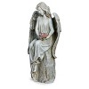 Roman 17.75" Angel with Flowers Resin Outdoor Garden Statue Gray - 2 of 4