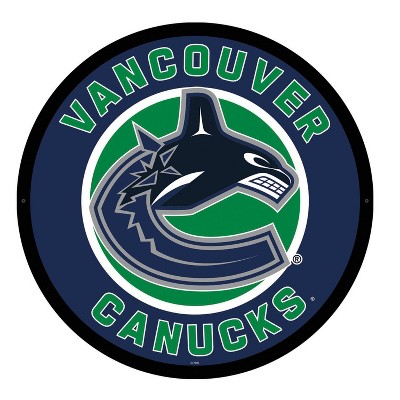 Evergreen Ultra-Thin Edgelight LED Wall Decor, Round, Vancouver Canucks- 23 x 23 Inches Made In USA