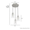 Hunter Fans 14.5" Lochemeade Ceiling Light Brushed Nickel 3-Bulb Pendant Modern Design for Indoor Use - 4 of 4