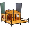 ORRD Double XL Dog House Outdoor, Wooden Weatherproof Dog Kennel with Porch & Elevated Floor for Small Medium Breed Dogs - 2 of 4