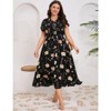Coolmee Women's Plus Size Summer Dress Tie Belt Work Polo Dress Business Casual Button Down Maxi Dresses - 4 of 4