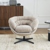 ORRD Modern Chenille Swivel Chair - 360° Rotating Office/Accent Chair w/ Removable Cushion, Black Metal Base, Brown Cotton - 4 of 4