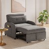 Kumasinova 3-in-1 Convertible Sleeper Sofa Bed,Cotton Linen Sofa with Pillow,Side Pockets,Loveseat Sleeper Chair for Living Room,Bedroom - 2 of 4