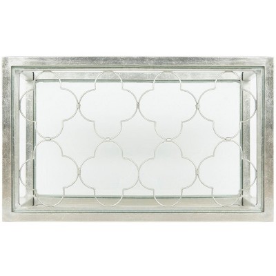 Hanzel Silver Leaf and Glass Rectangular Side Table