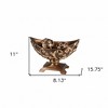 HomeRoots 11" Brown And Gold Polyresin Decorative Bowl With Orbs - 3 of 4