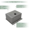 25inx22inx12in Stainless Steel Laundry Utility Sink Drop In Topmount Deep Single Bowl Kitchen Sink Basin - 3 of 4