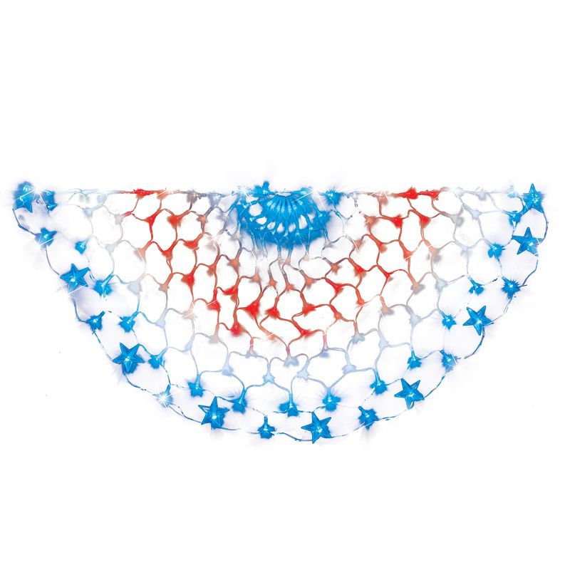 Collections Etc LED Lighted Patriotic 4-Foot Long Bunting NO SIZE, 1 of 3