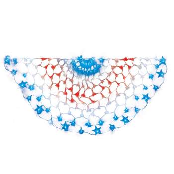 Collections Etc LED Lighted Patriotic 4-Foot Long Bunting NO SIZE